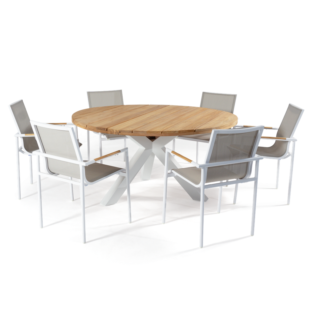 Malibu Round & Jasper 7pc Setting (White)