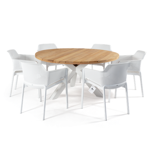 Malibu Round & Net 7pc Setting (White)