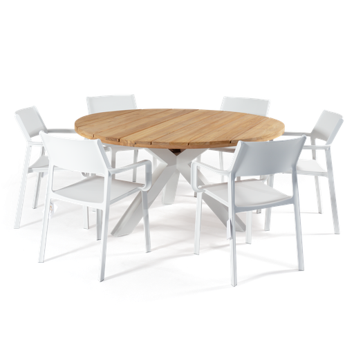 Malibu Round & Trill 7pc Setting (White)