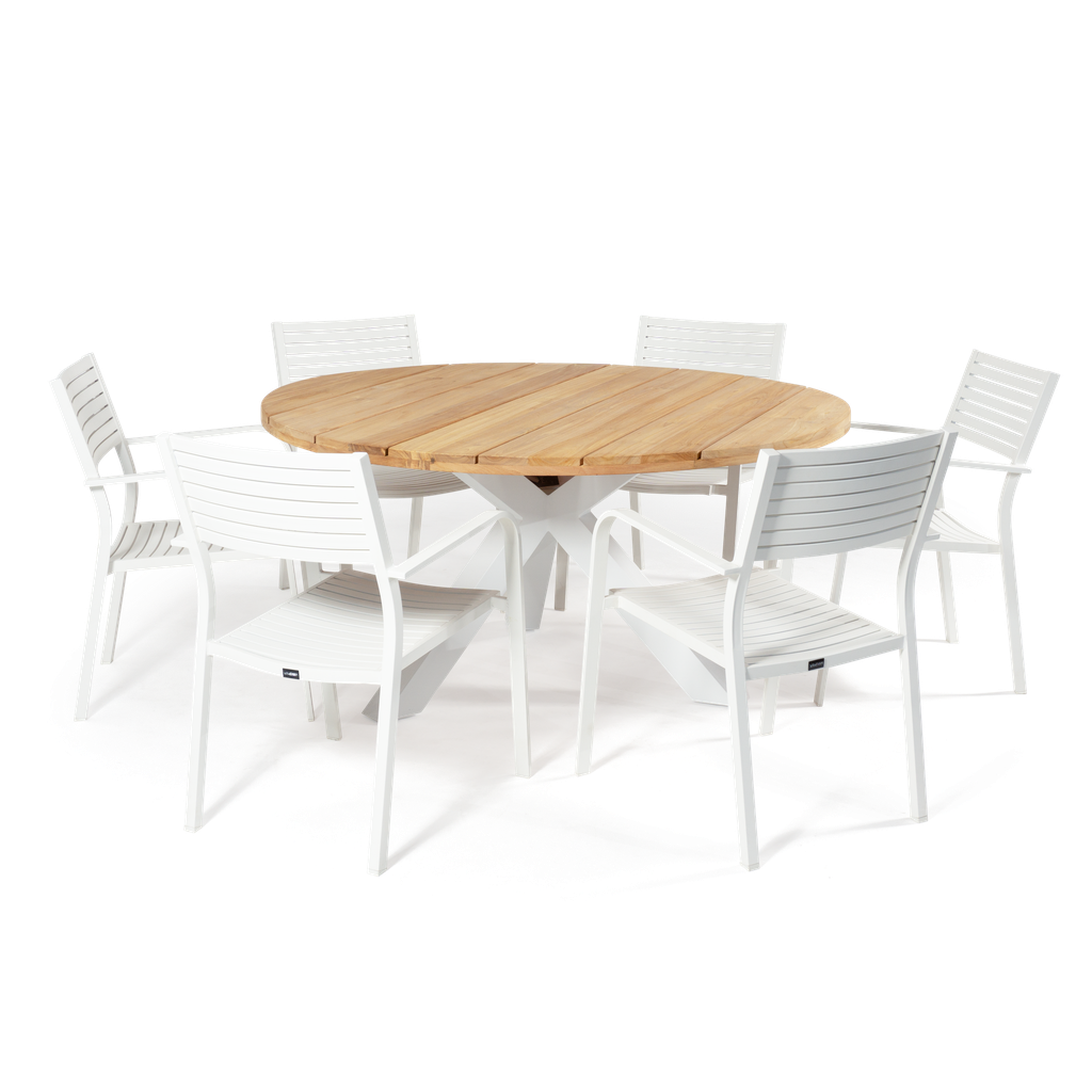 Malibu Round & Vienna 7pc Setting (White)