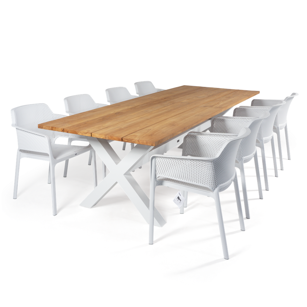 Malibu Rect & Net 9pc Setting (White)