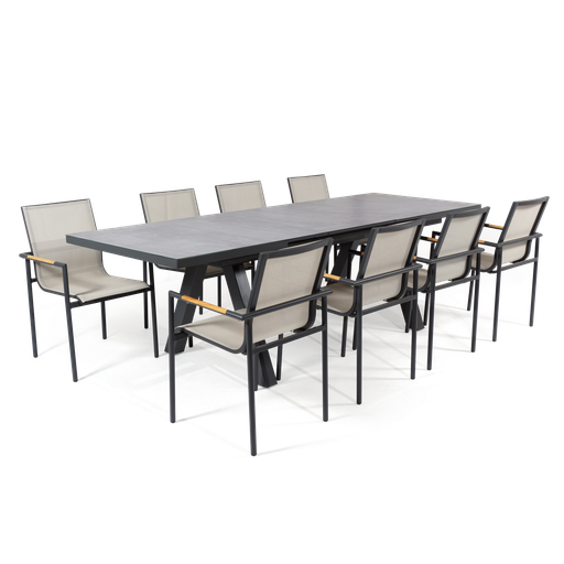 Sierra Extension & Jasper 9pc Setting (Charcoal)