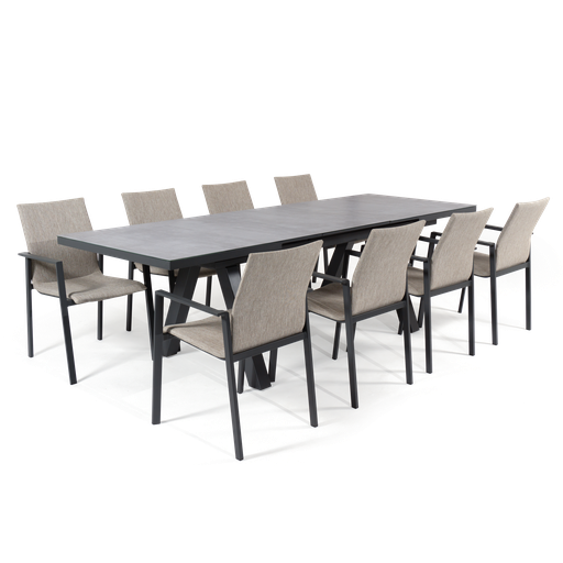 Sierra Extension & Seville 9pc Setting (Charcoal)