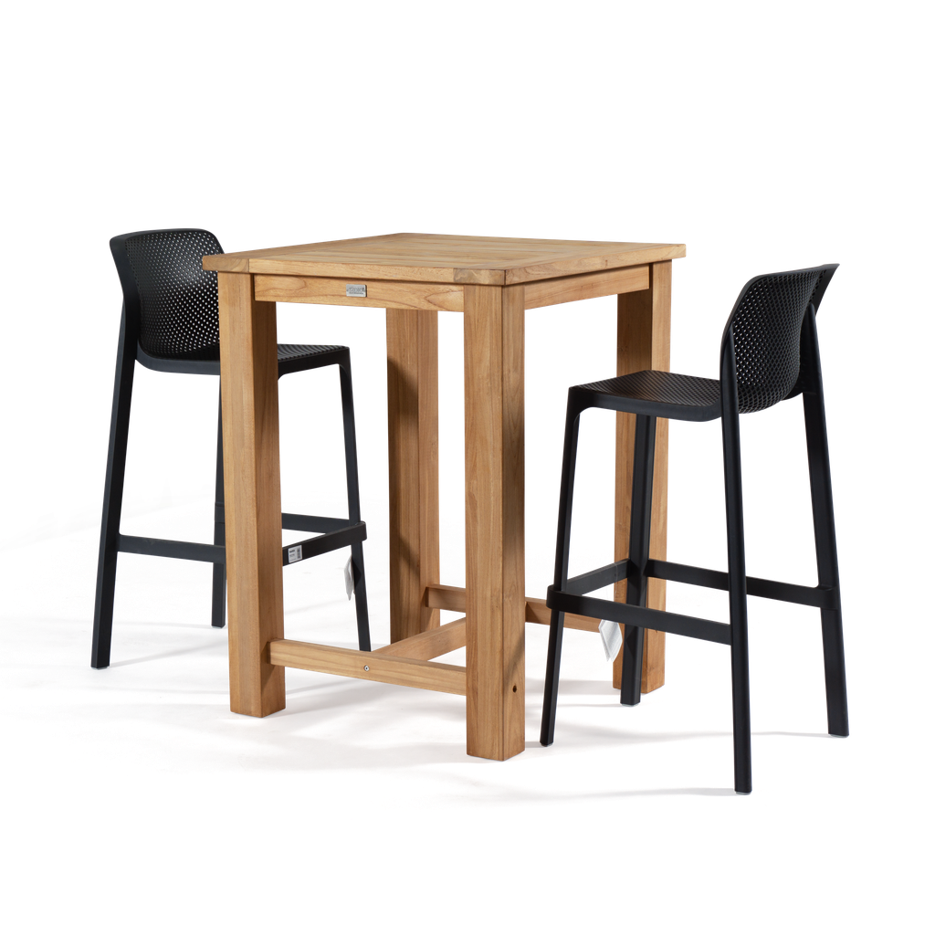 Yarri Bar & Net Stool 3pc Setting (Charcoal)