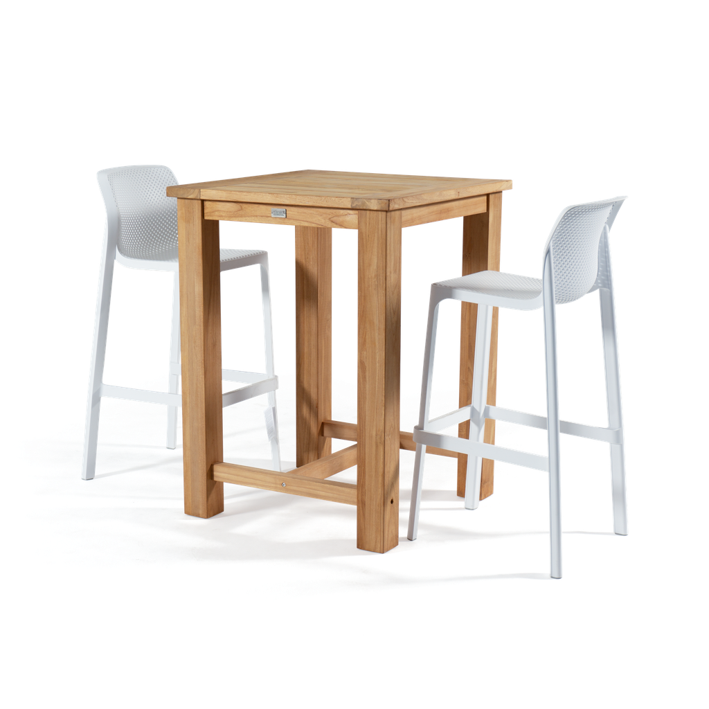 Yarri Bar & Net Stool 3pc Setting (White)