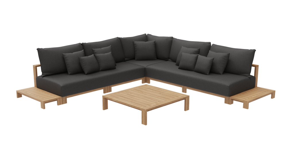New York Armless Corner Lounge Setting (Charcoal)