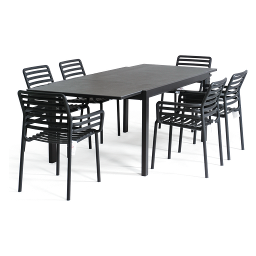 Florence Extension & Doga 7pc Setting (Charcoal)