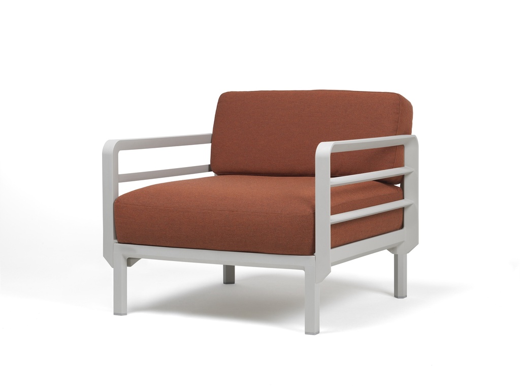 Maximo Armchair — Gesso, Sunbrella® Cannella