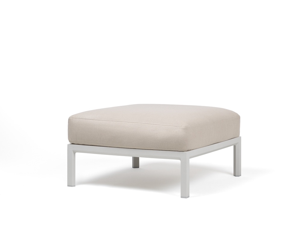 Maximo Ottoman — Gesso, Sunbrella® Perla