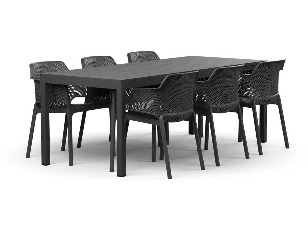 Rio 140 Extension & Net Chair 7pc Setting