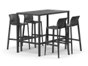 Cube 140 Bar & Net Stool (Charcoal, Charcoal)