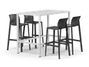 Cube 140 Bar & Net Stool (White, Charcoal)