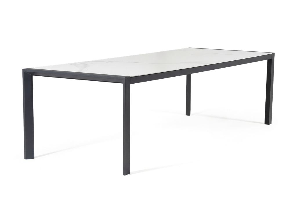 Florence Ceramic Table 2.2m (Charcoal & Marble)