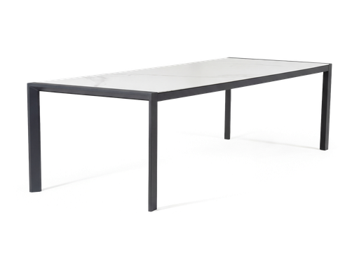 Florence Ceramic Table 2.2m (Charcoal & Marble)