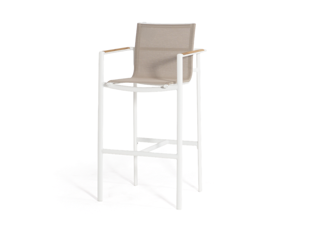 Colorado Batyline Bar Chair (White & Light-taupe)