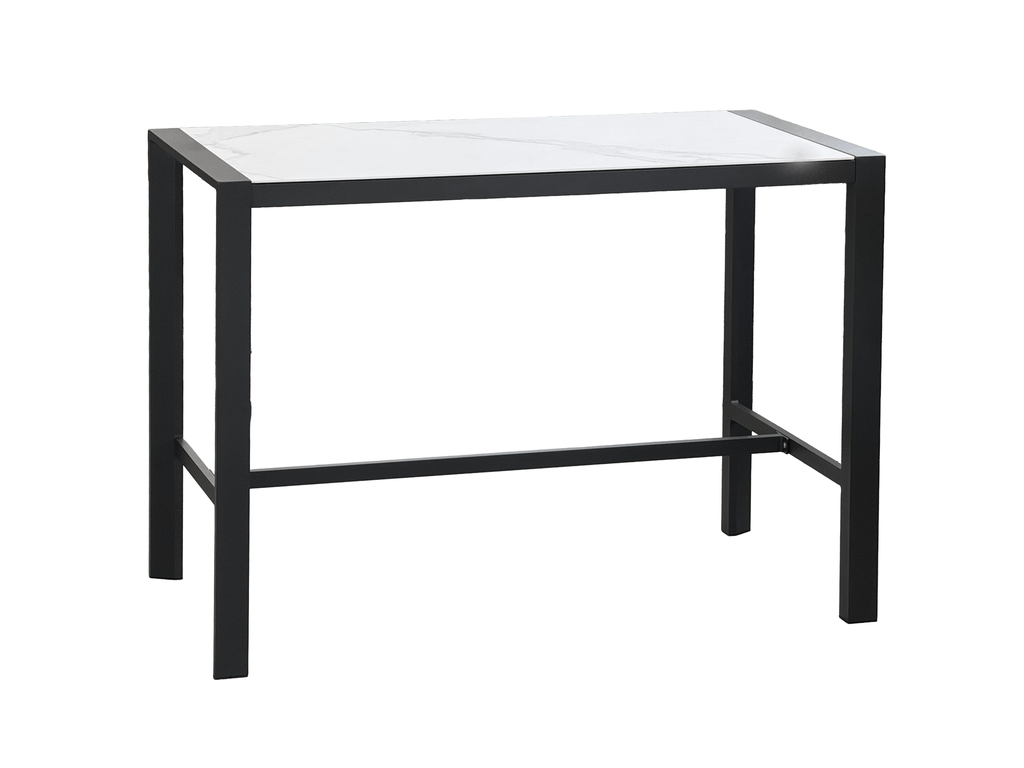 Florence Ceramic Bar Table 1.5m — Charcoal & Marble