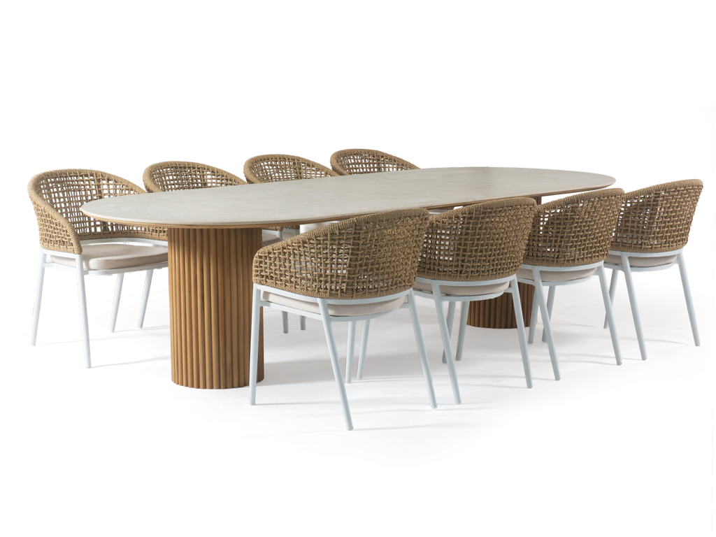 Tripoli & Bari 9pc Dining Setting