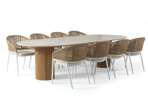 Tripoli & Bari 9pc Dining Setting