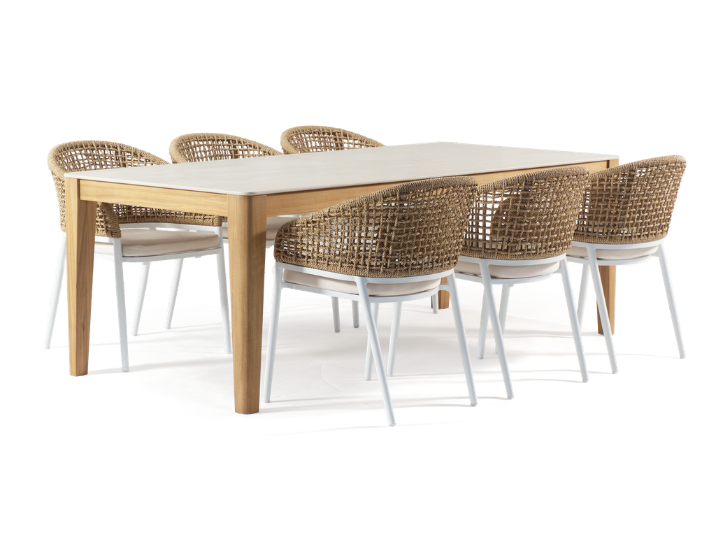 Torbay Ceramic & Bari 9pc Dining Setting