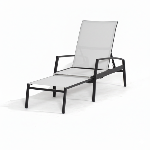 Florence Batyline Sun Lounger & Ottoman (Charcoal & Light-grey)