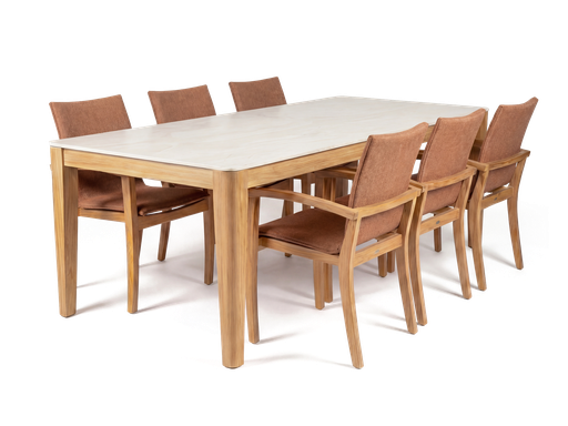 Torbay Ceramic & Veneto Dining 7pc Setting (Rust)