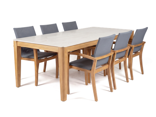 Torbay Ceramic & Veneto Dining 7pc Setting (Grey)