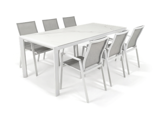 Florence & Torquay 7pc Dining Setting (White)