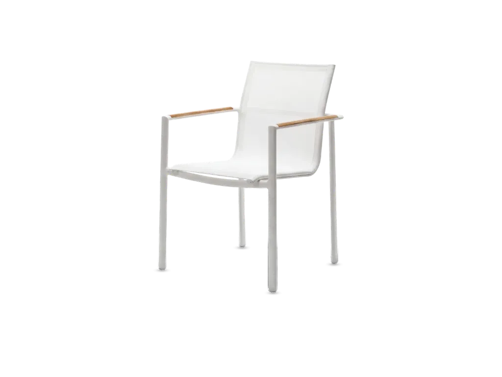 Colorado Batyline Dining Chair — White & White
