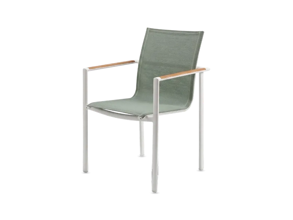 Colorado Batyline Dining Chair — White & Green