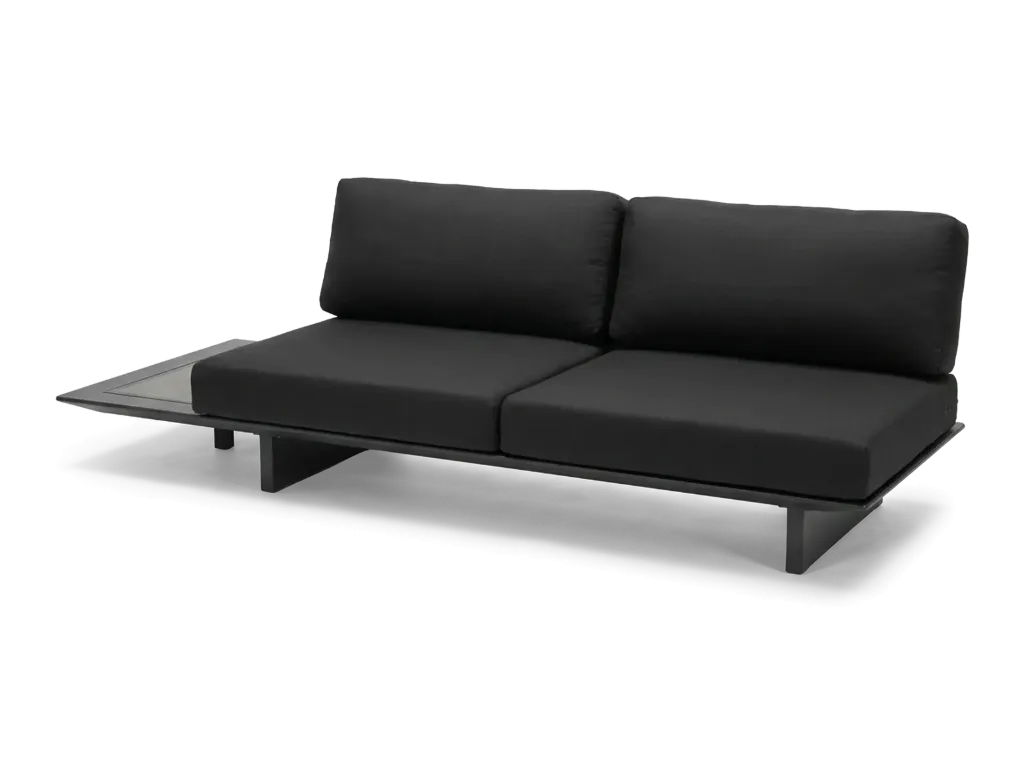 Prague Lounge 2 seater (Charcoal & Black)