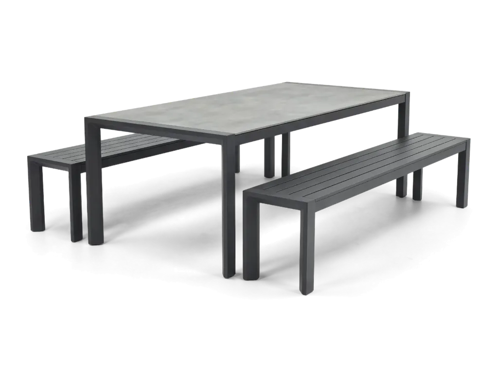 Florence Dining Bench Set (Charcoal)