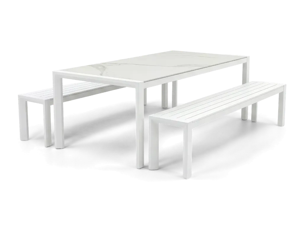 Florence Dining Bench Set — White
