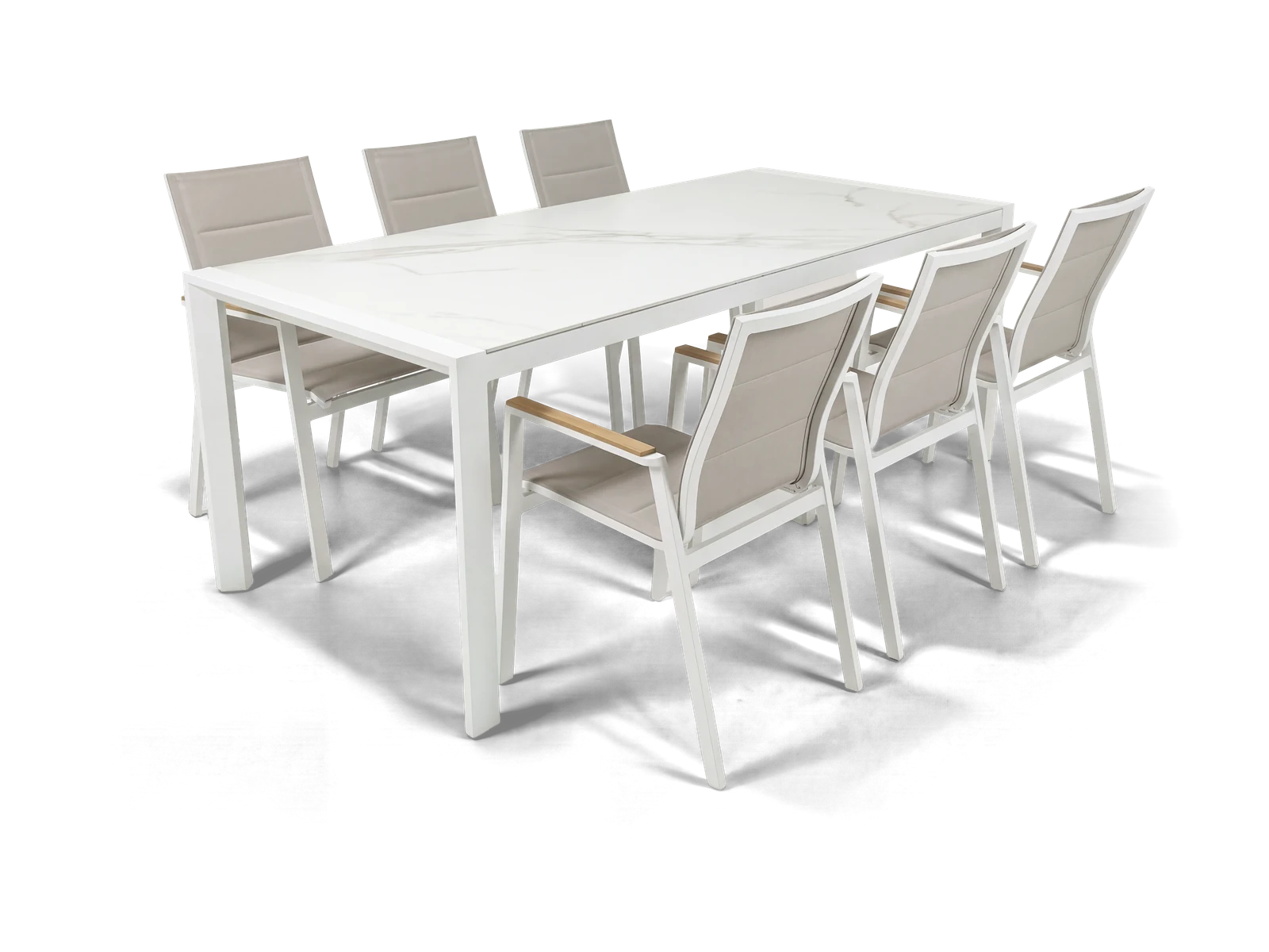 Florence 2.2m Dining Set — White