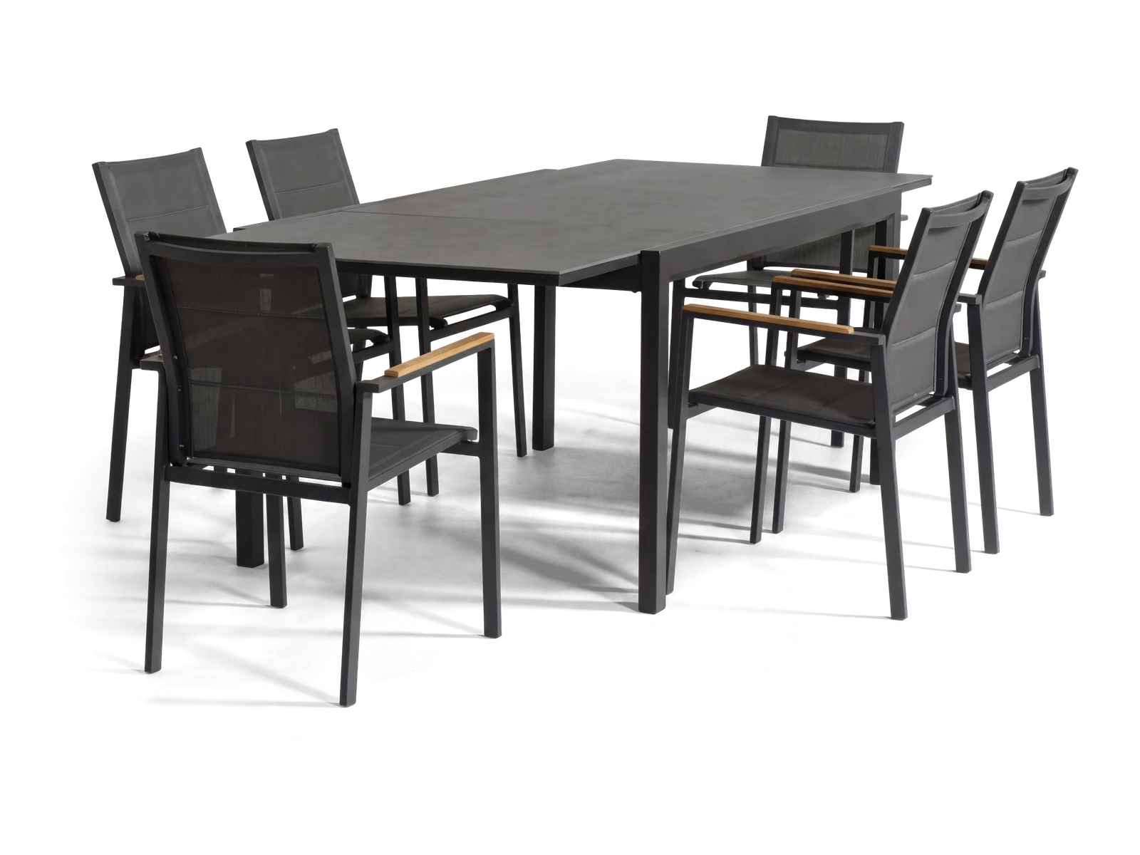 Florence 160 Extension Dining Set (Charcoal)