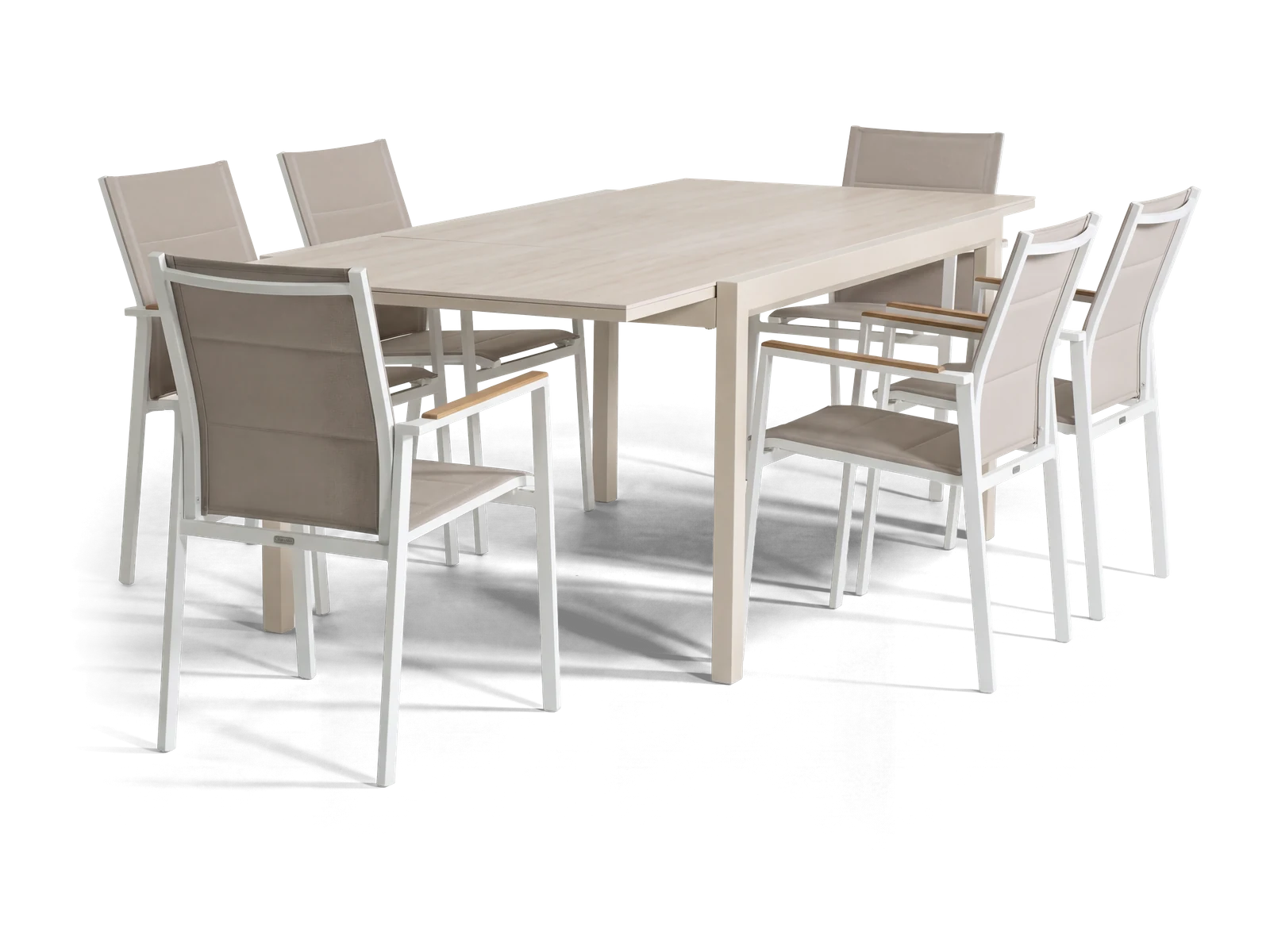 Florence 160 Extension Dining Set — Sand