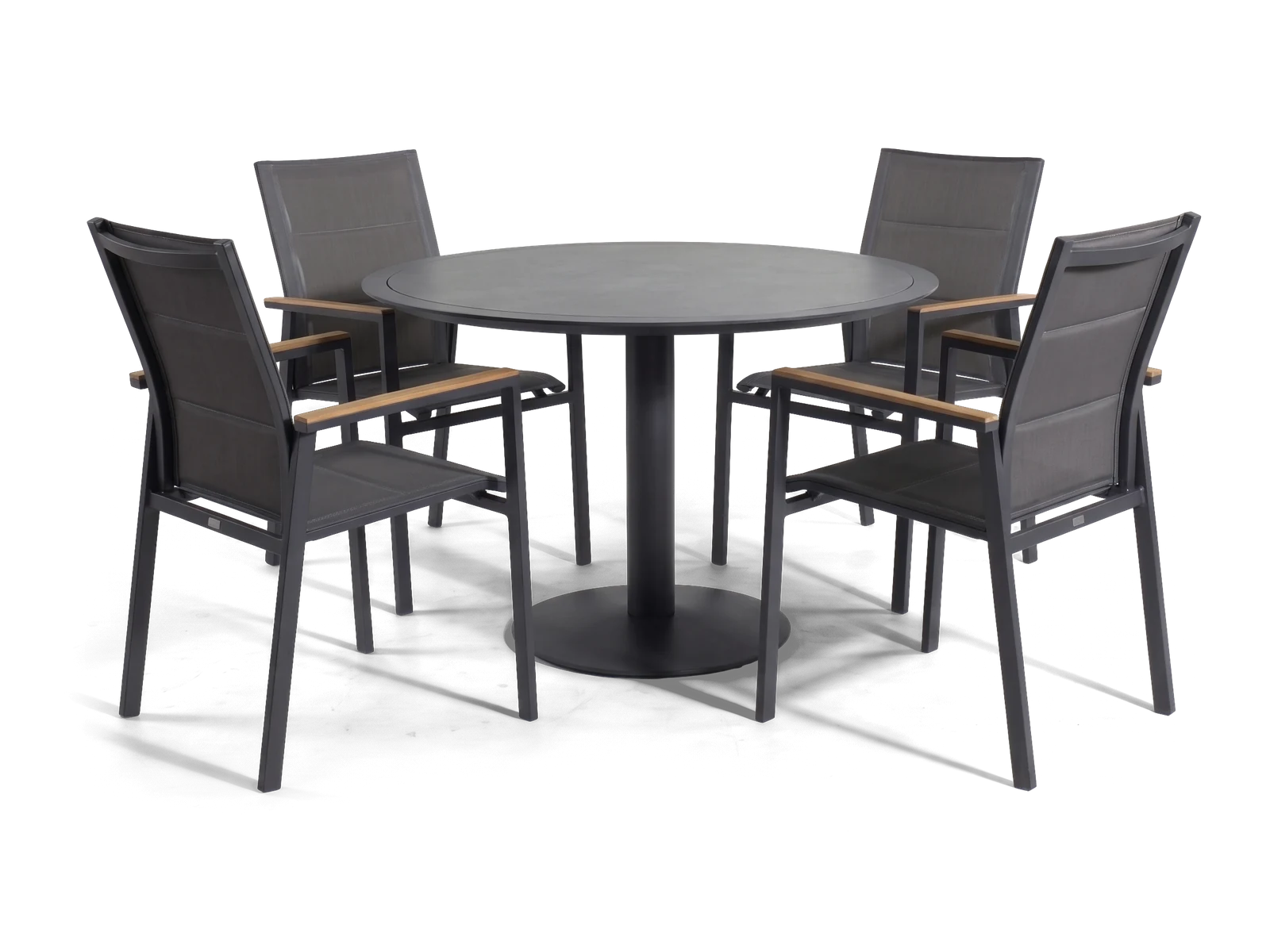 Florence 1.2m Round Dining Set (Charcoal)