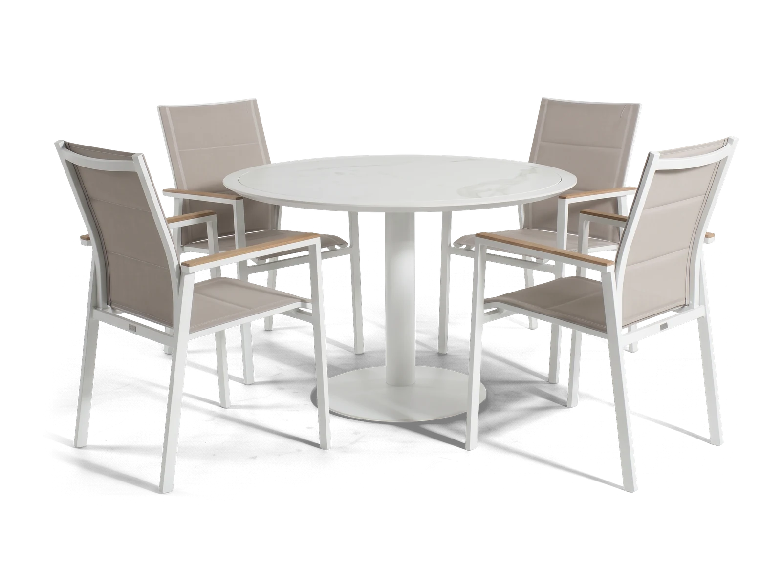 Florence 1.2m Round Dining Set (White)