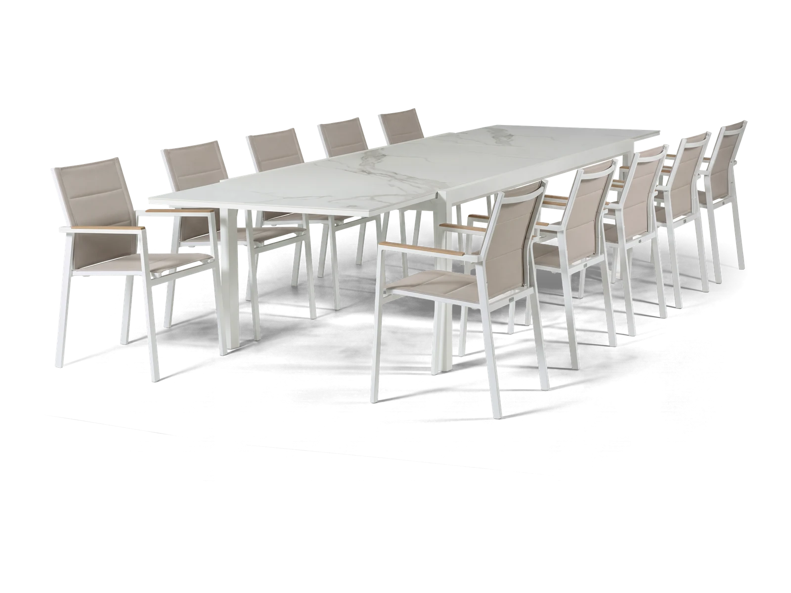 Florence 240 Extension Dining Set (White)