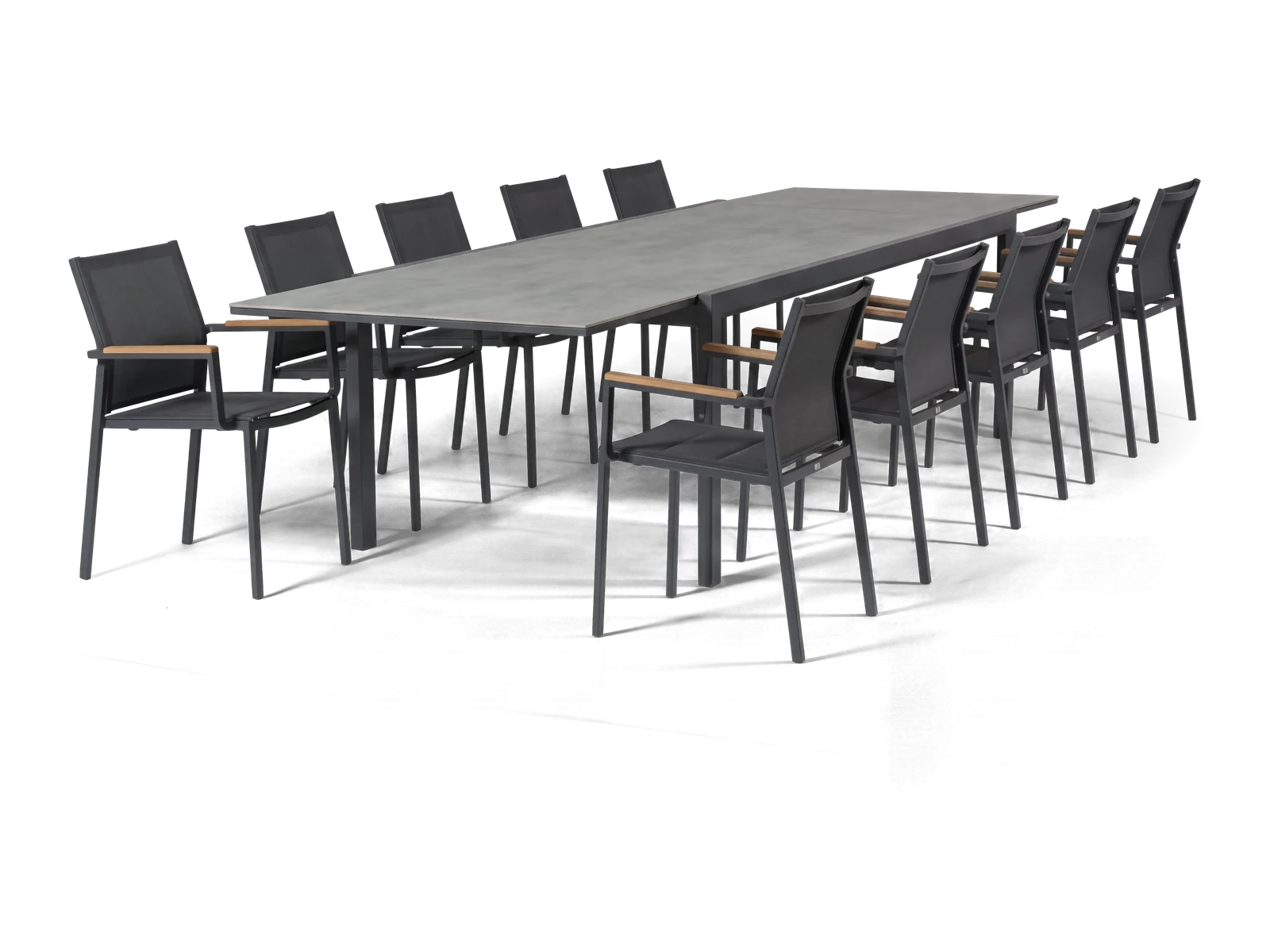 Florence 240 Extension Dining Set (Charcoal & Cement)